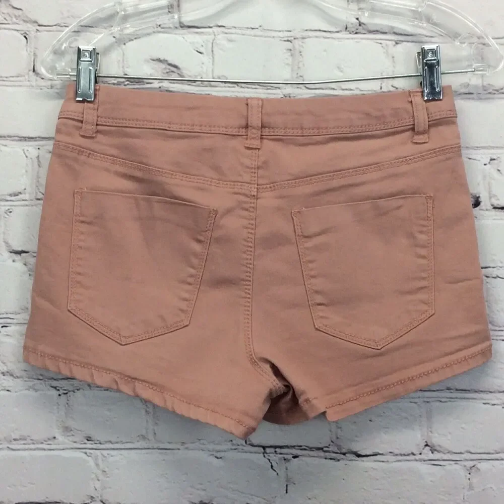 Vanilla Star Shorts Women's Juniors Size 5 Dusty Rose Denim Booty Beachy Stretch